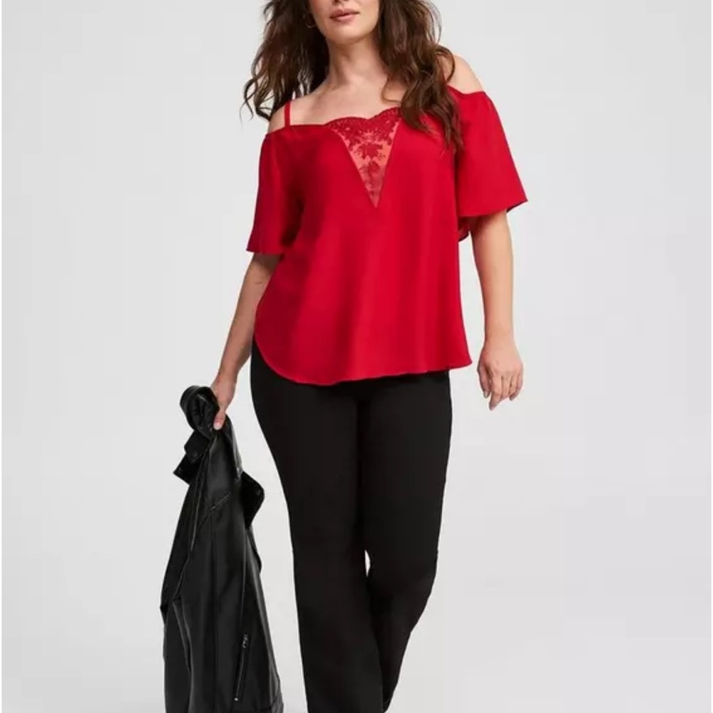 Torrid Red Off-Shoulder Blouse NWOT